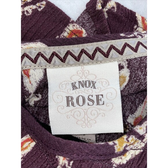 Knox Rose Mini Dress Women's Size M Rayon Burgandy Sleeveless Button up  Boho - Picture 8 of 11